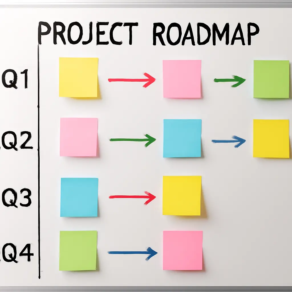 Дорожная карта идеи Дорожная карта проекта с этапами и метками