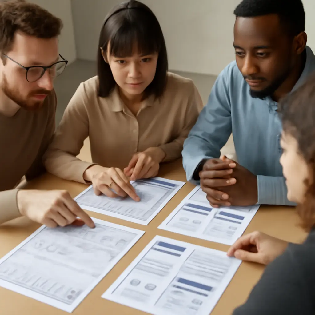 Иллюстрация рабочего процесса команды, создающей продукт для криптообменника