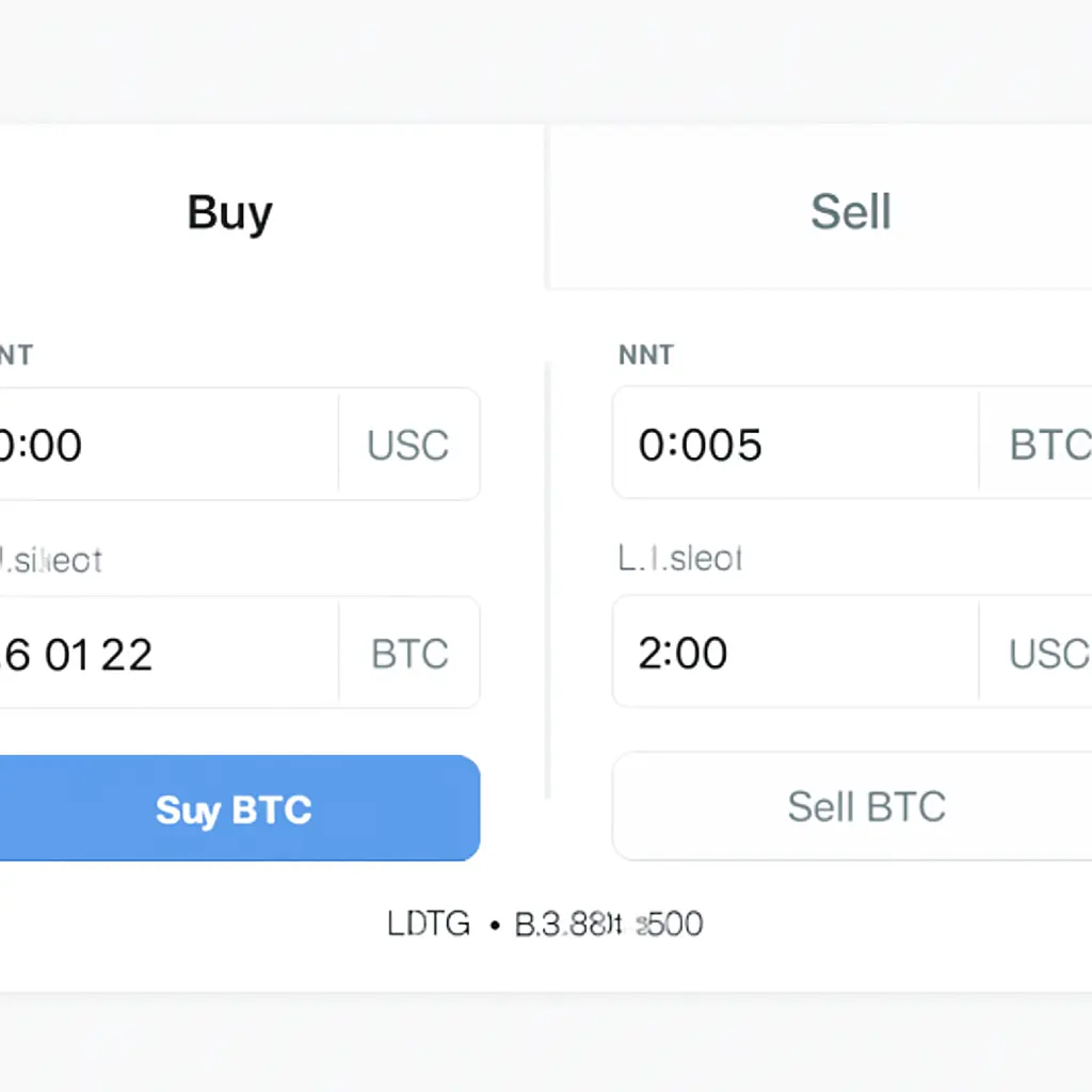 Мокап интерфейса обмена Рисунок мокапа интерфейса для покупки и продажи криптовалюты