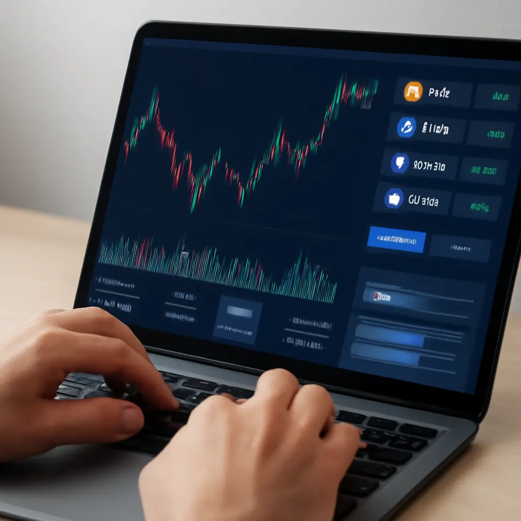 Обмен криптовалюты в действии Иллюстрация процесса обмена криптовалюты на платформе